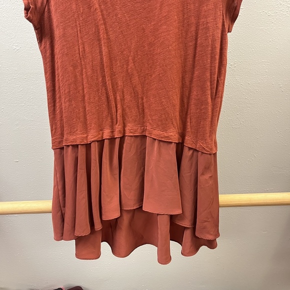 Anthropologie Postmark Top Womens Large Ruffle Peplum Boho Flowy Shirt Tee - Picture 5 of 12